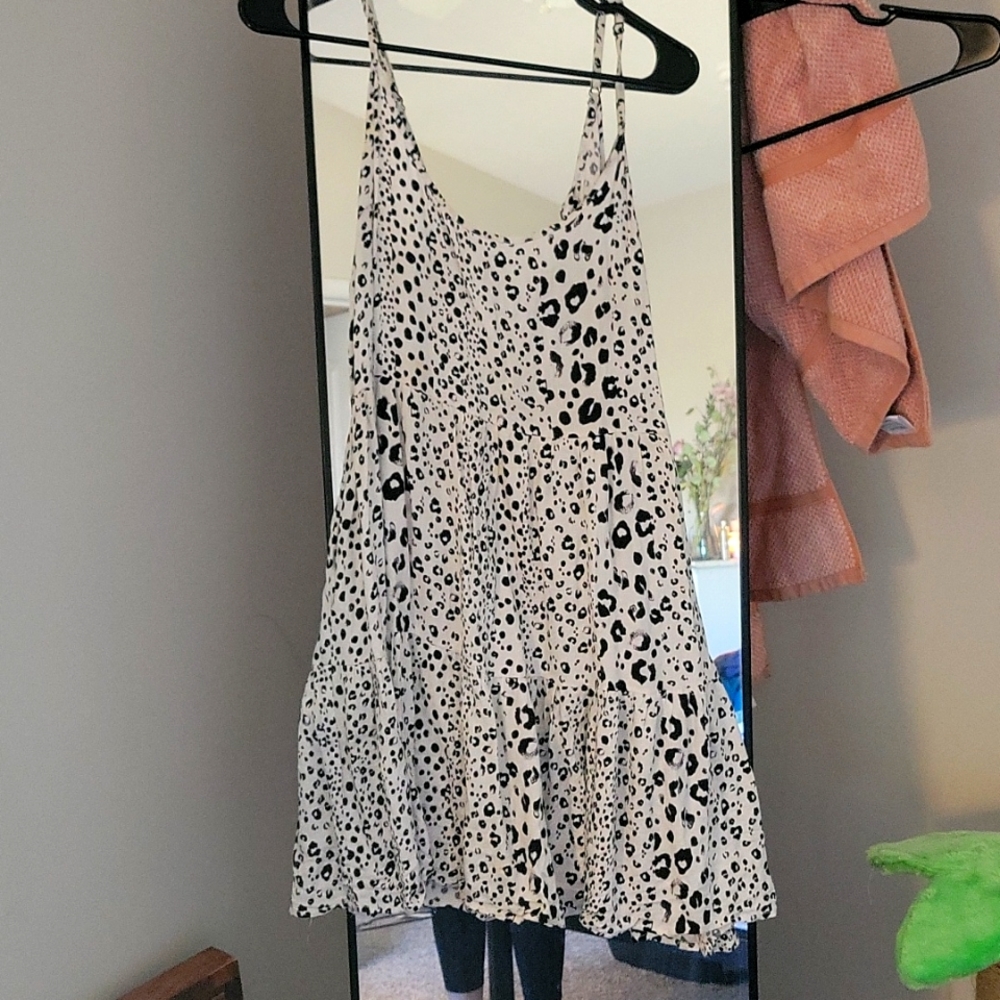 Black and White Leopard Print Sundress by Wishlist